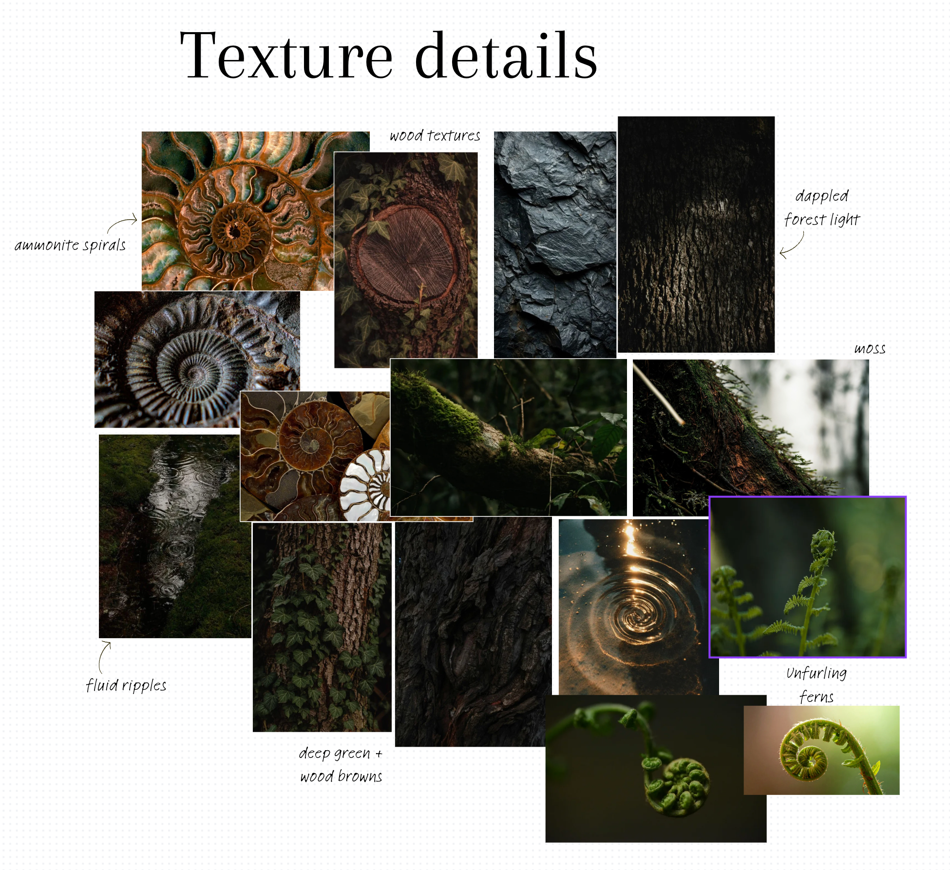 BBE texture details moodboard
