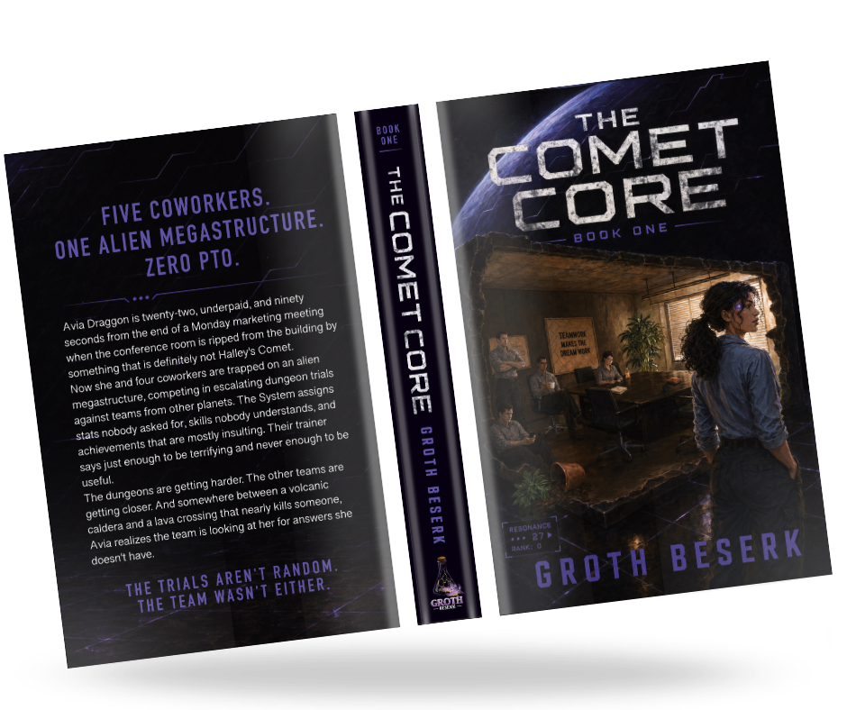 The Comet Core wraparound book mockup
